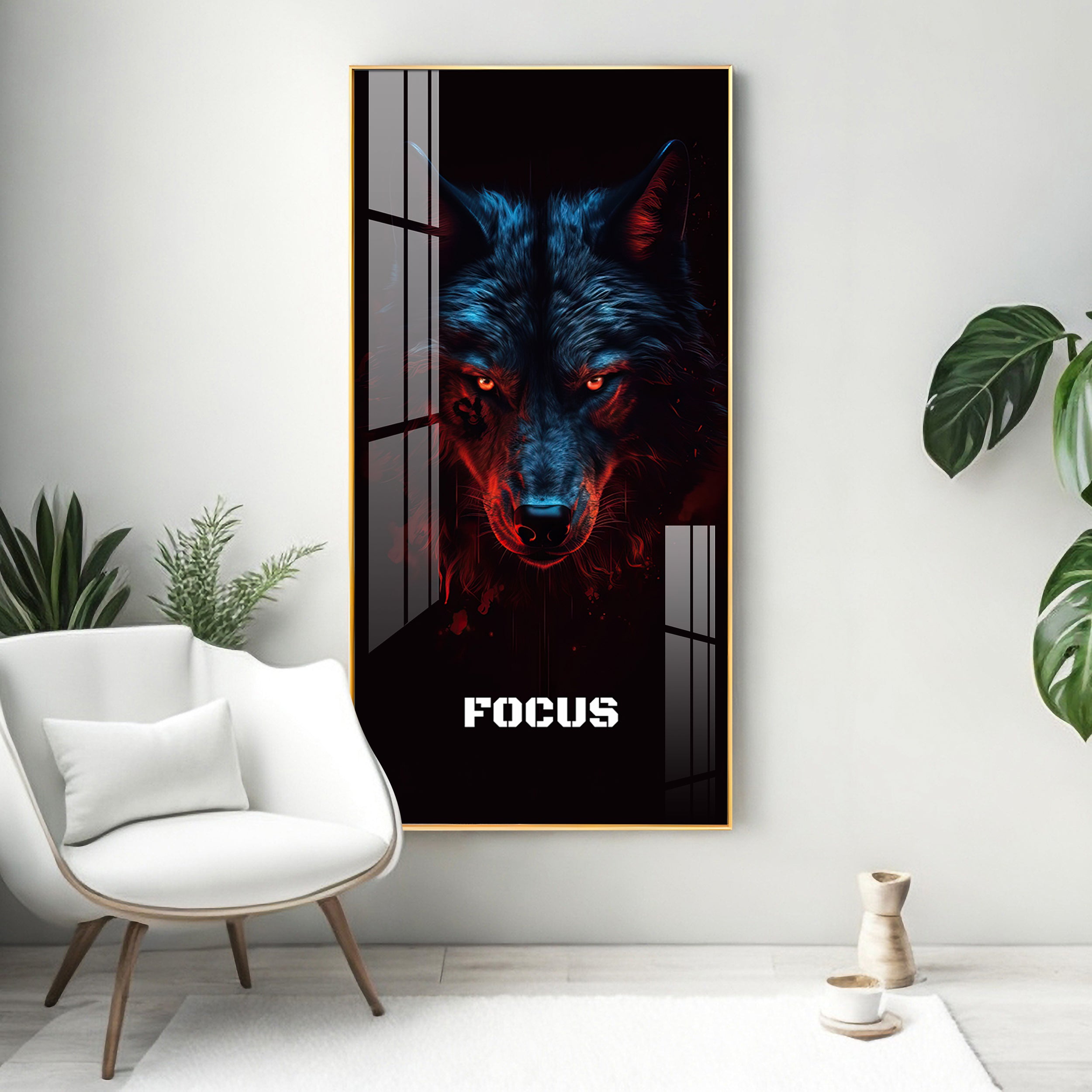 Alpha Wolf Premium Acrylic Vertical Wall Art