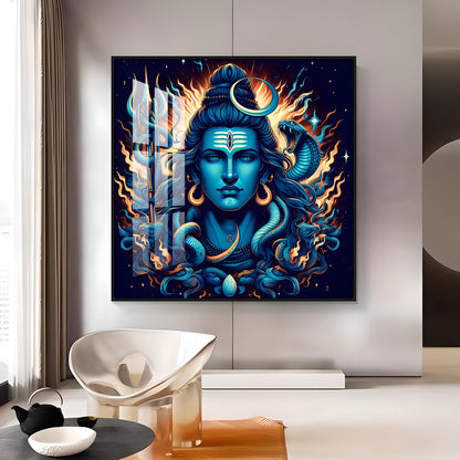 Lord Mahadev Shiva Premium Acrylic Square Wall Art