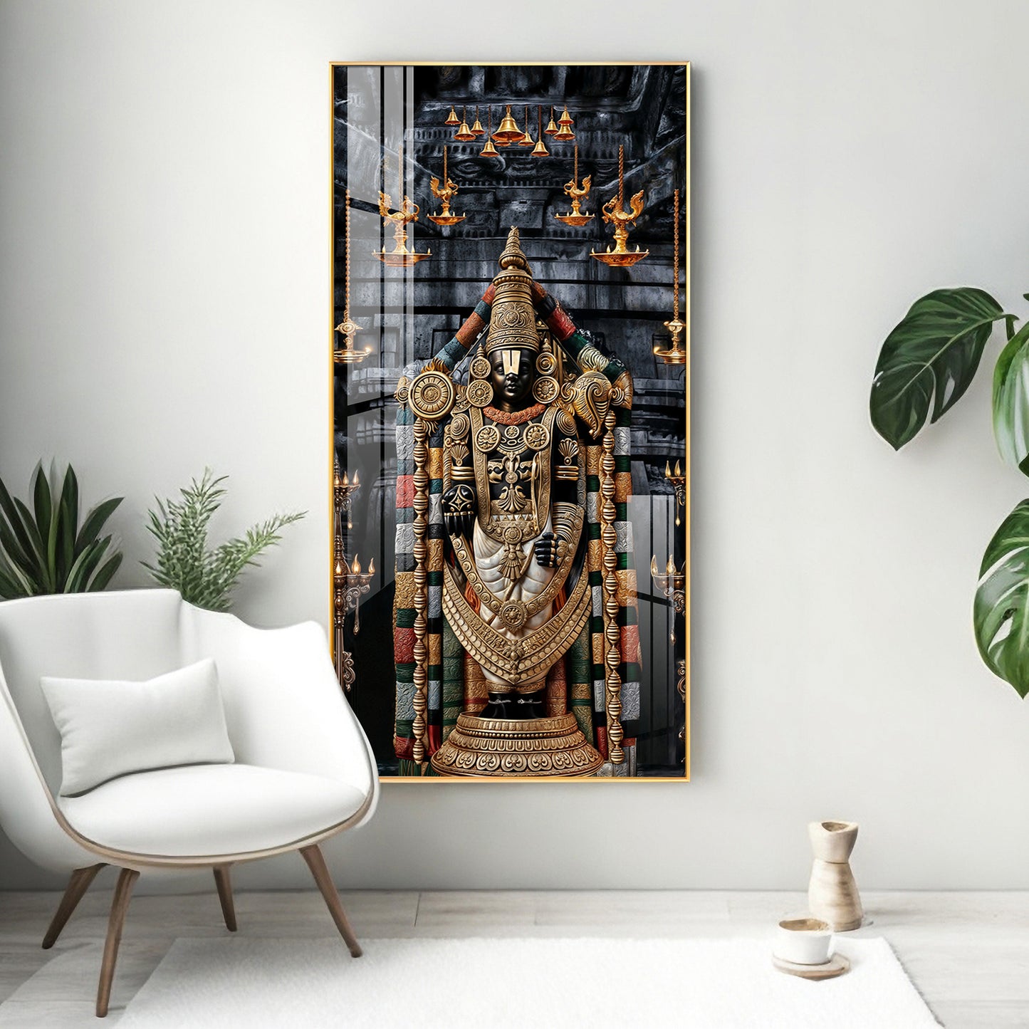 Lord Tirupati Premium Acrylic Vertical Wall Art