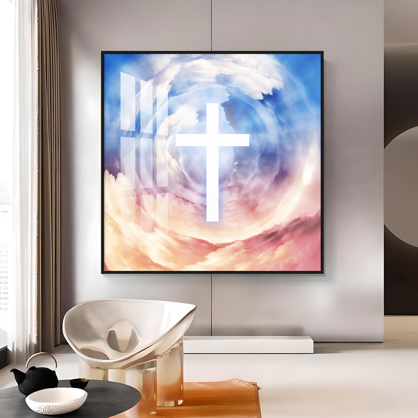 Jesus Cross Premium Acrylic Square Wall Art