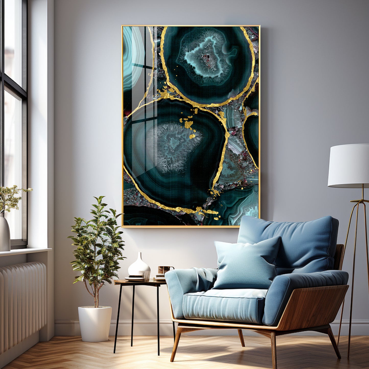 Abstract Art Agate Stone Premium Acrylic Vertical Wall Art