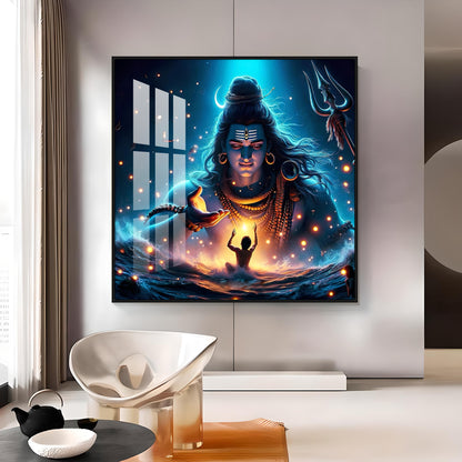 Cosmic Shiva Premium Acrylic Square Wall Art