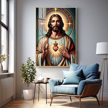 Christ's Heart Masterpiece Premium Acrylic Vertical Wall Art