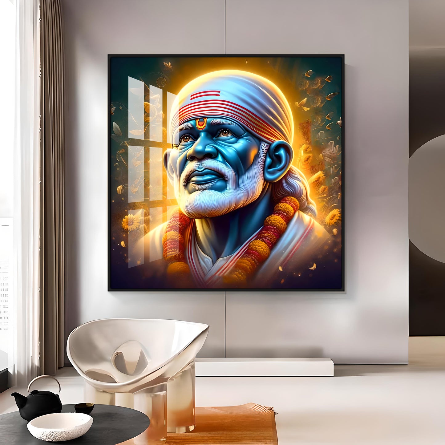 Shirdi Sai Baba Premium Acrylic Square Wall Art