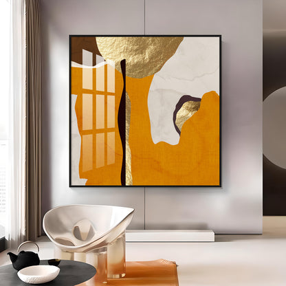 Modern Abstract Gold Luxury Interior Premium Acrylic Square Wall Art