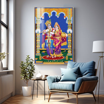 Radha and Krishna Essence Premium Acrylic Vertical Wall Art