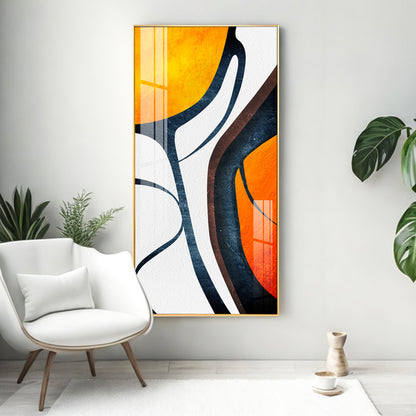 Orange Light Luxury Corridor Premium Acrylic Vertical Wall Art