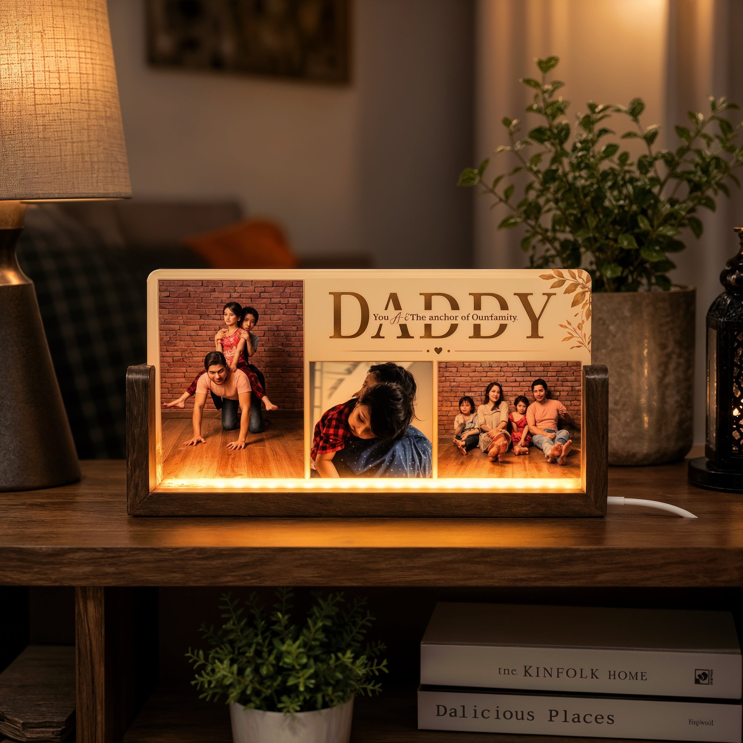 Daddy Acrylic LED Table Lamp - Wooden Stand