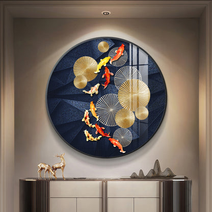 Goldfish Emblem Premium Acrylic Round Wall Art