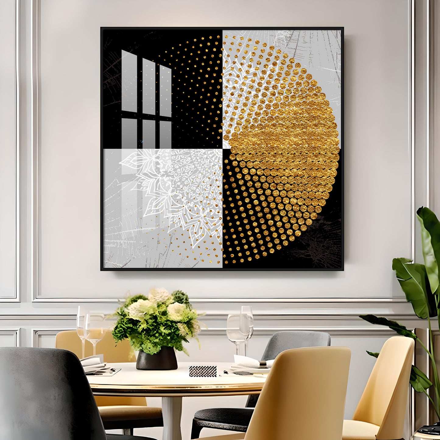 Moroccan Gold Premium Acrylic Square Wall Art