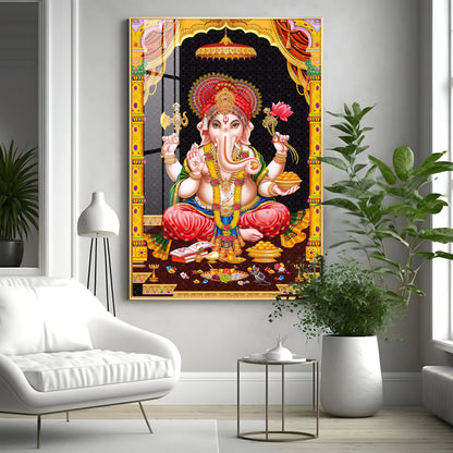 Divine Ganesh Serenity Premium Acrylic Vertical Wall Art
