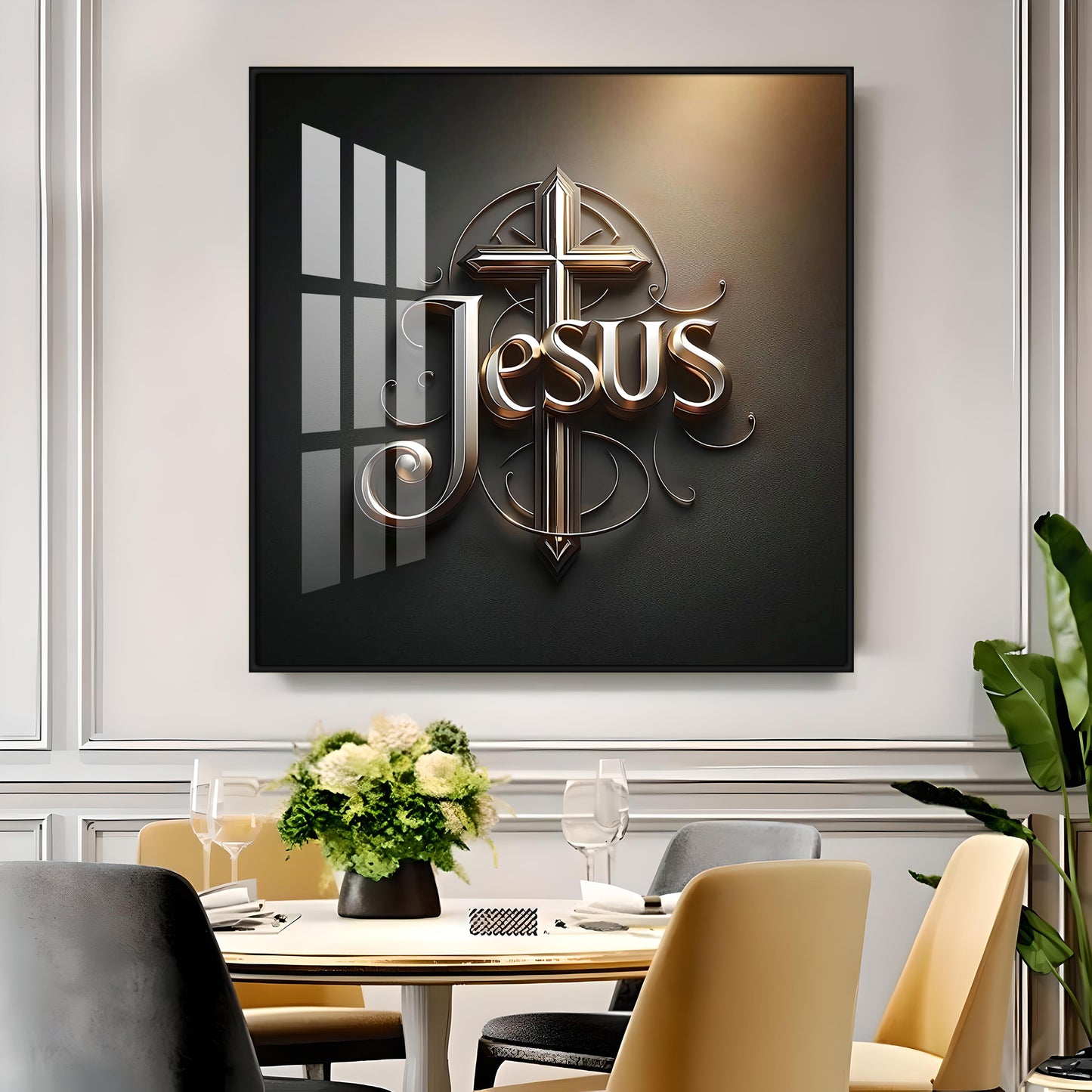 3D Jesus Artistry Premium Acrylic Square Wall Art