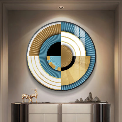 Luxe Waves Premium Acrylic Round Wall Art