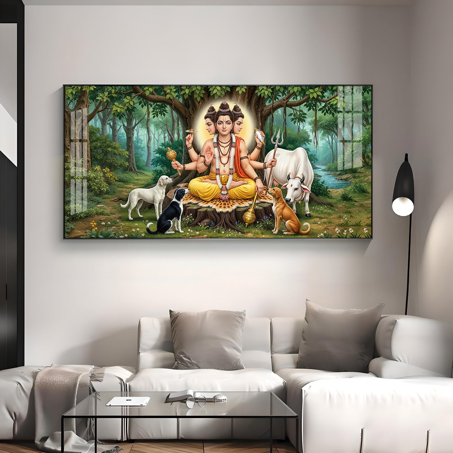 Lord Dattatreya Dattaguru Premium Acrylic Horizontal Wall Art