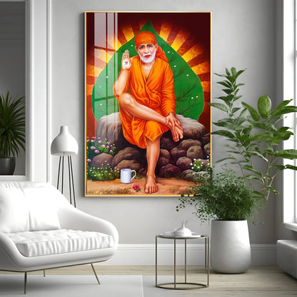 Sri Sai's Blessing Premium Vertical Acrylic Wall Art