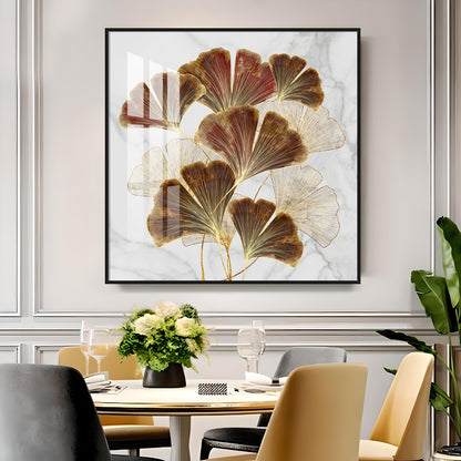 Biloba Leaf Premium Acrylic Square Wall Art