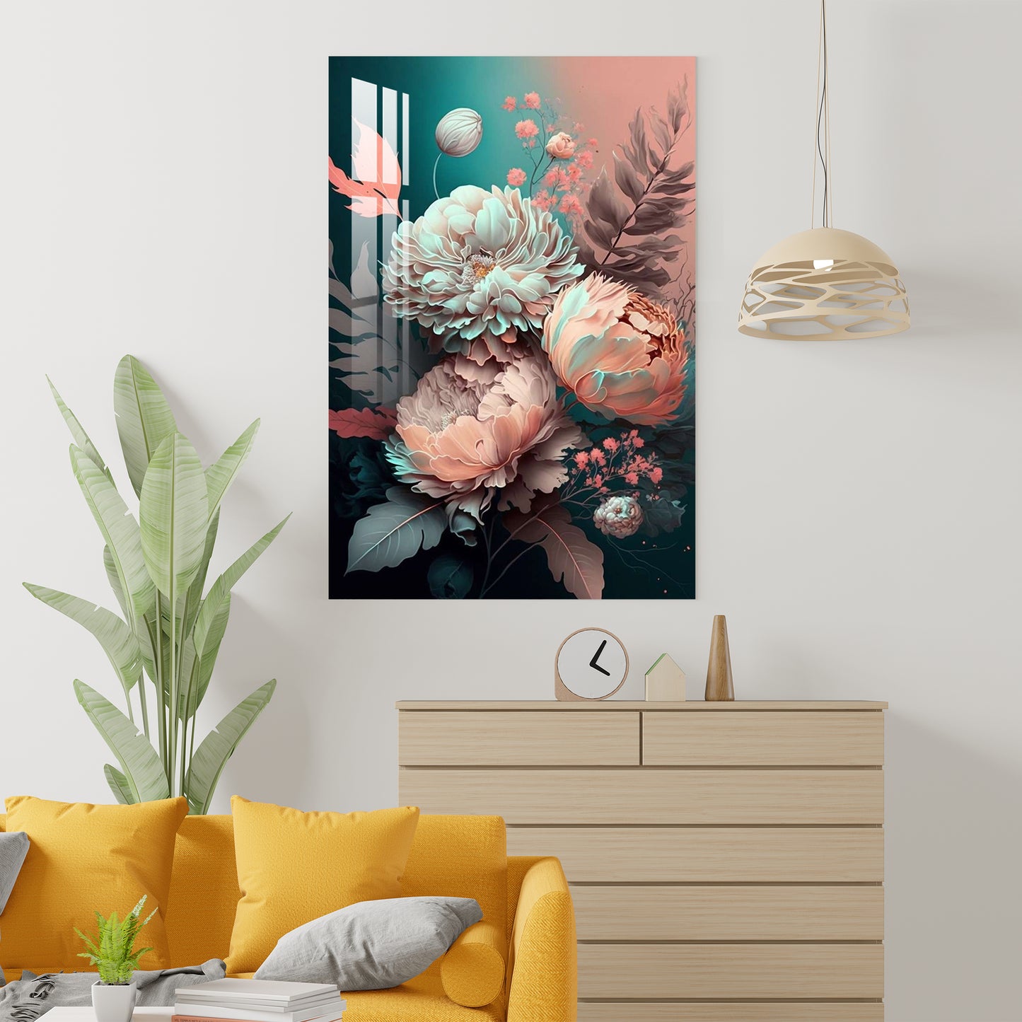 Peony Flowers Acrylic Wall Art