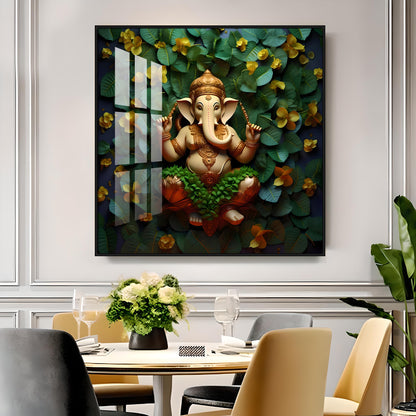 Eco-Friendly Ganpati Premium Acrylic Square Wall Art