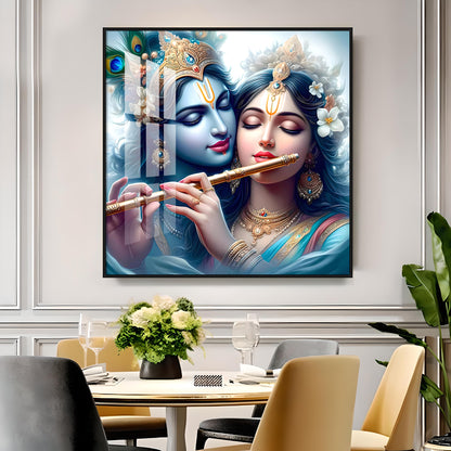 Beautiful Radha Krishna Premium Acrylic Square Wall Art