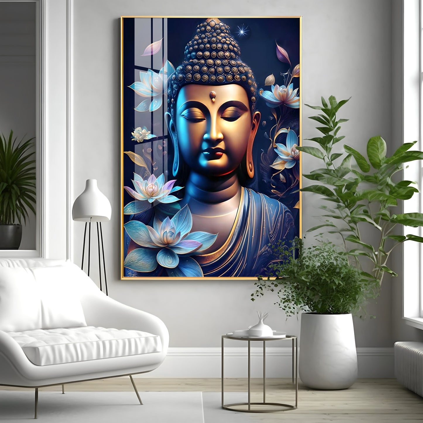 Modern Buddha Premium Acrylic Vertical Wall Art