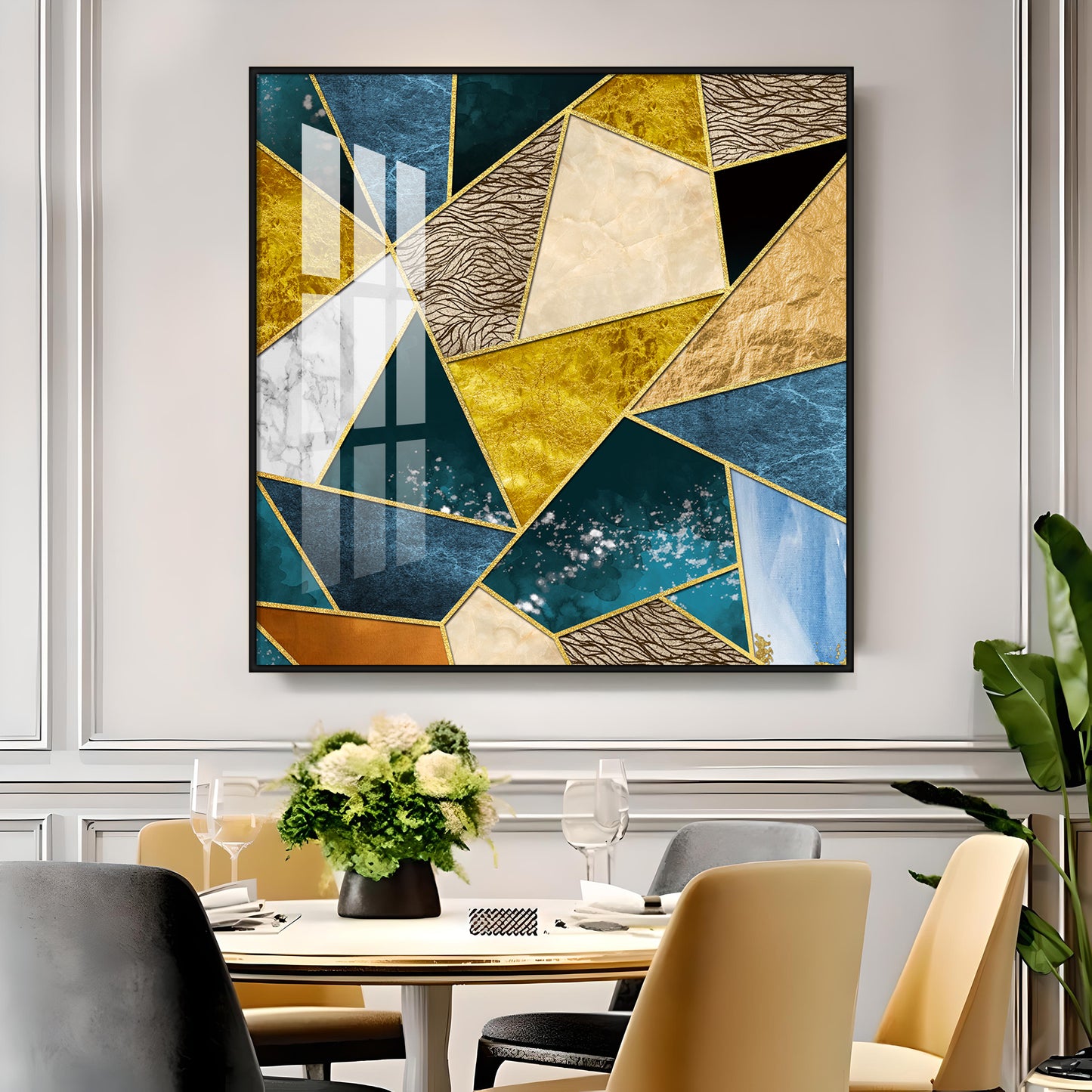 Abstract Colorful Patterns Premium Acrylic Square Wall Art