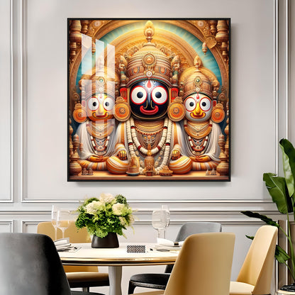 Celestial Harmony of Lord Jagannath Premium Acrylic Square Wall Art