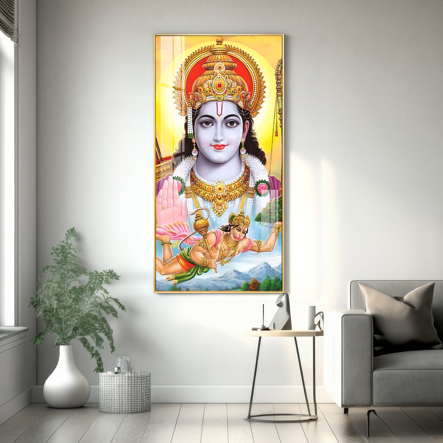 Jai Shree Ram Jai Veer Hanuman Premium Acrylic Vertical Wall Art