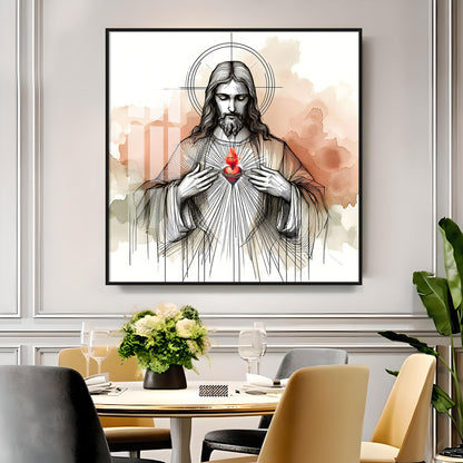 Sketch Spirit of Jesus Premium Acrylic Square Wall Art