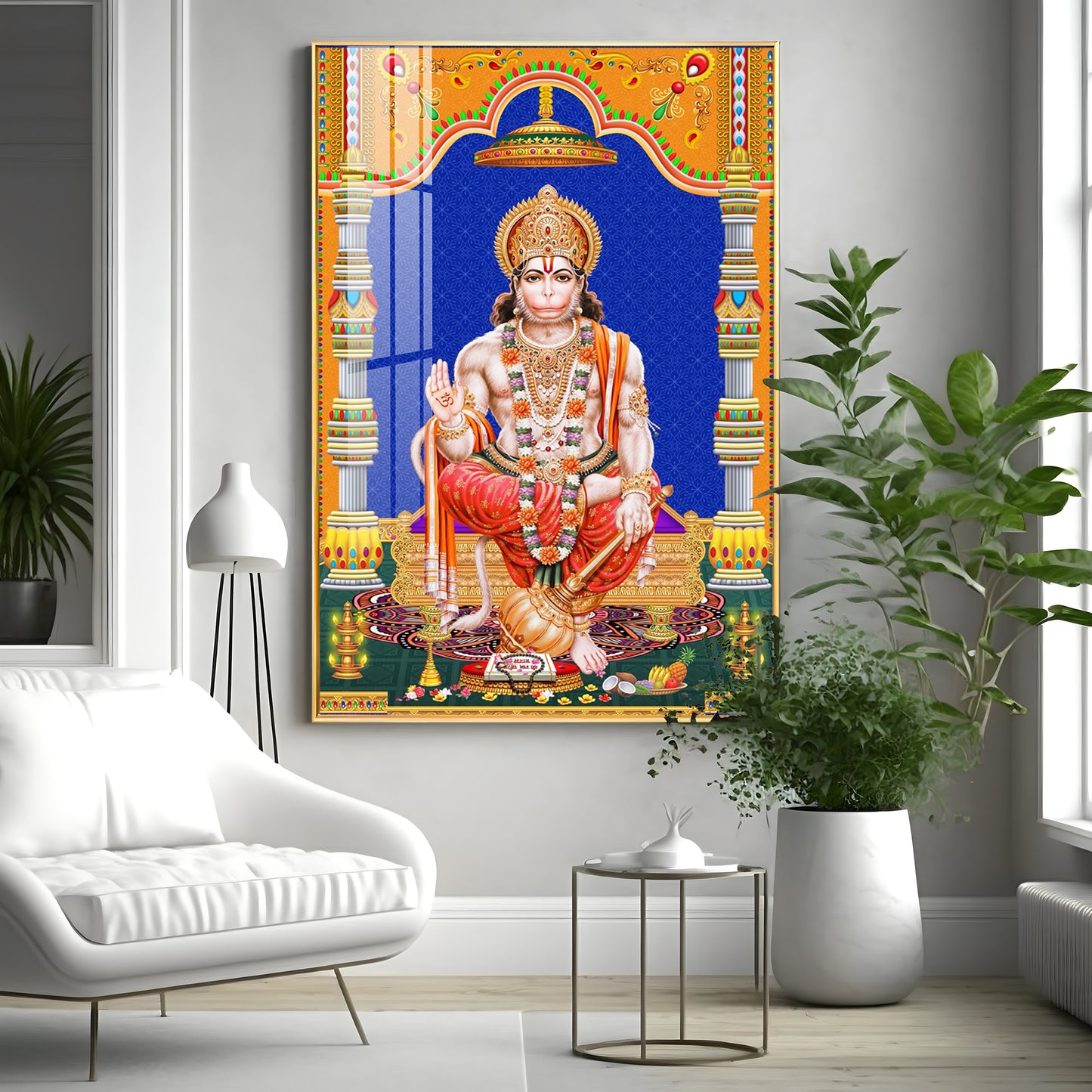 Divine Lord Hanuman Premium Acrylic Vertical Wall Art