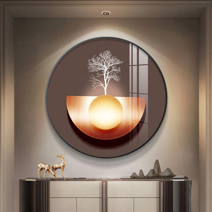 Reflective Arbor Premium Acrylic Round Wall Art