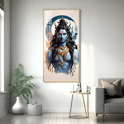 Bholenath Premium Acrylic Vertical Wall Art