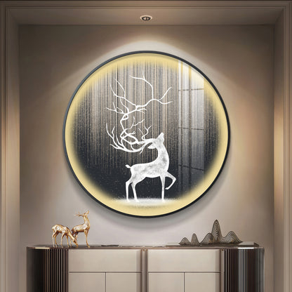 Enchanted Deer Premium Acrylic Round Wall Art