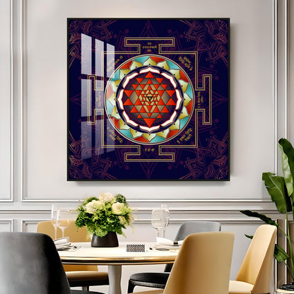 Laxmi Shri Yantra Premium Acrylic Square Wall Art