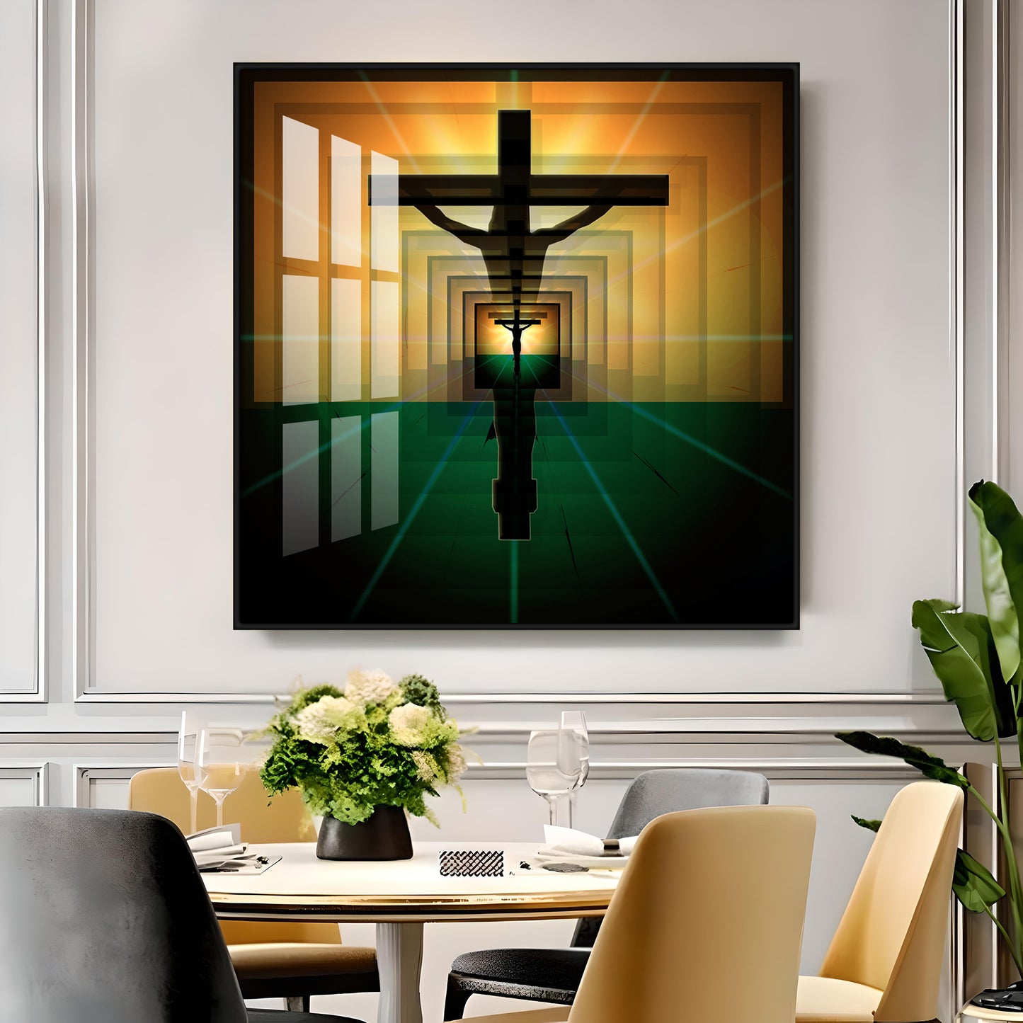 The Jesus Cross Premium Acrylic Square Wall Art