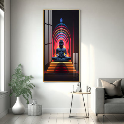 Powerful Buddha Premium Acrylic Vertical Wall Art