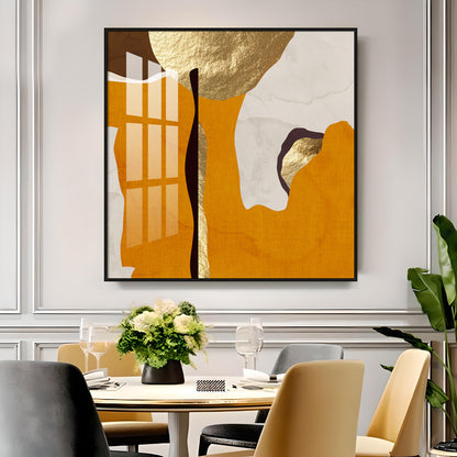 Modern Abstract Gold Luxury Interior Premium Acrylic Square Wall Art