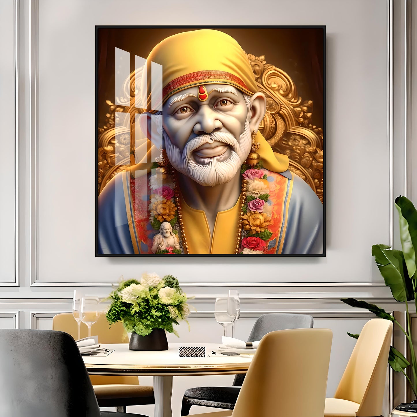 Sai Baba of Shirdi Premium Acrylic Square Wall Art