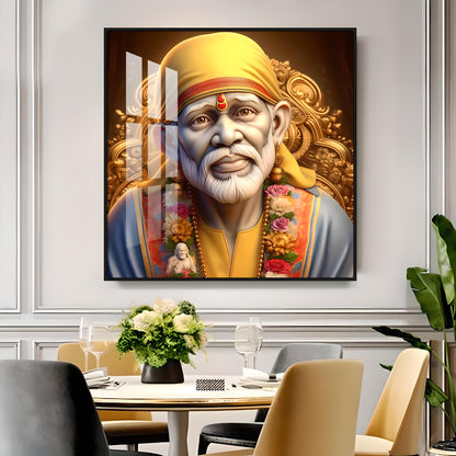 Sai Baba of Shirdi Premium Acrylic Square Wall Art