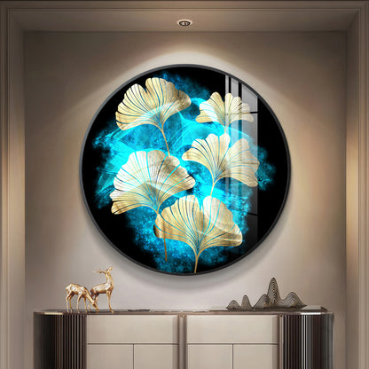 Leaf Medley Premium Acrylic Round Wall Art