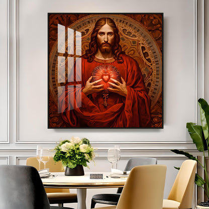 Christ's Heart Revelation Premium Acrylic Square Wall Art