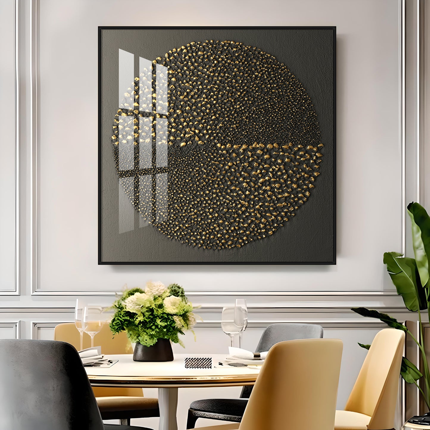 Gold Textured Premium Acrylic Square Wall Art