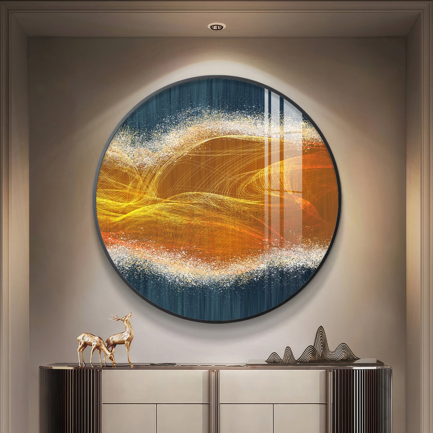 Waveform Whirl Premium Acrylic Round Wall Art