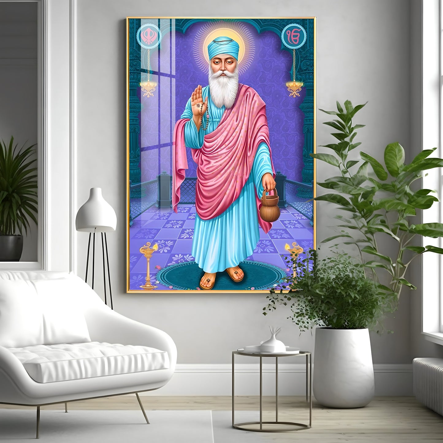 Shree Guru Nanak Dev Premium Acrylic Vertical Wall Art