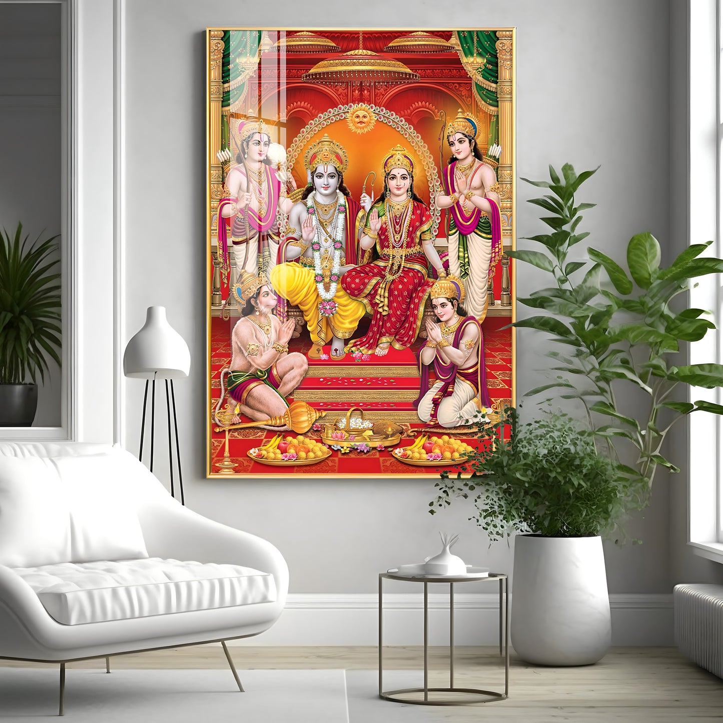 Shri Ram Darbar Premium Acrylic Vertical Wall Art