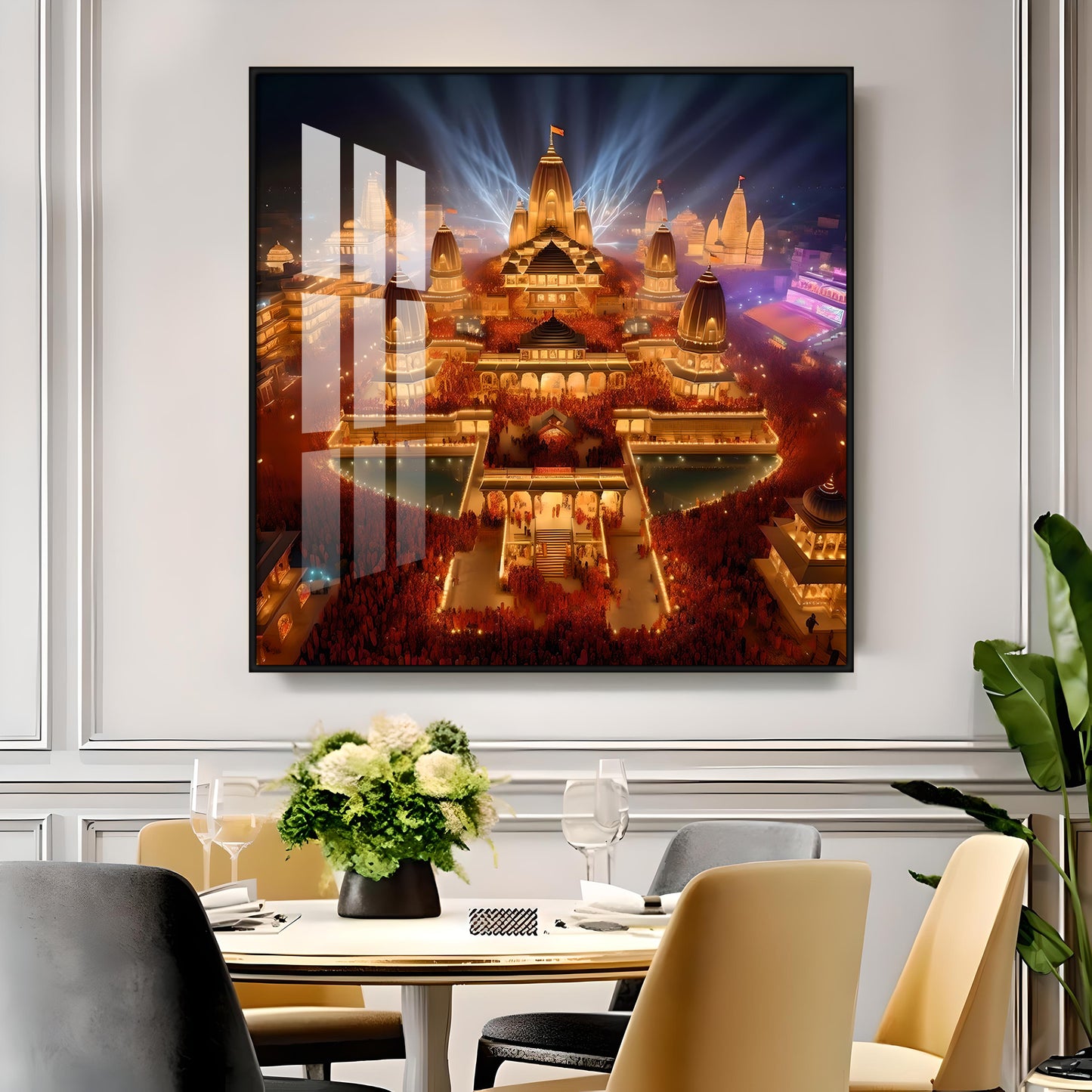 Enlightened Ayodhya Premium Acrylic Square Wall Art