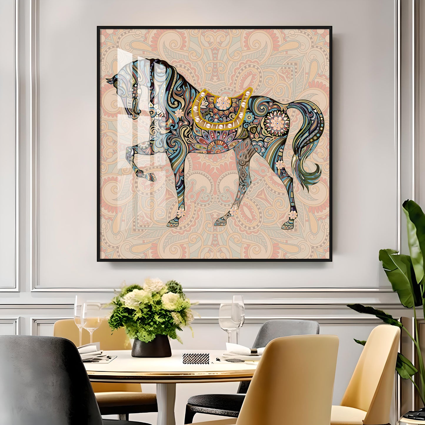 Traditional Horse Premium Acrylic Square Wall Art