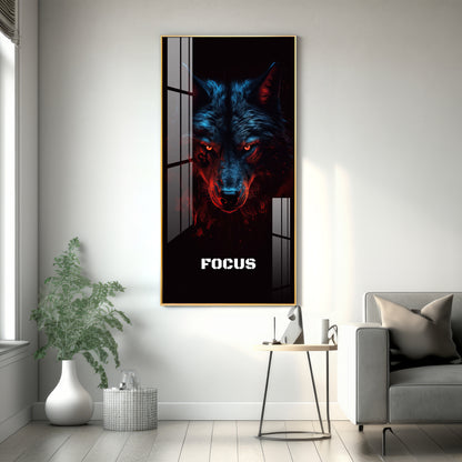 Alpha Wolf Premium Acrylic Vertical Wall Art