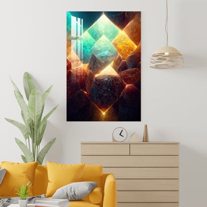 Glowing Crystals Acrylic Wall Art