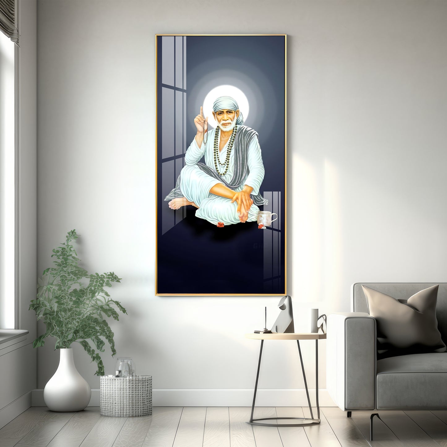 Om Sai Premium Acrylic Vertical Wall Art