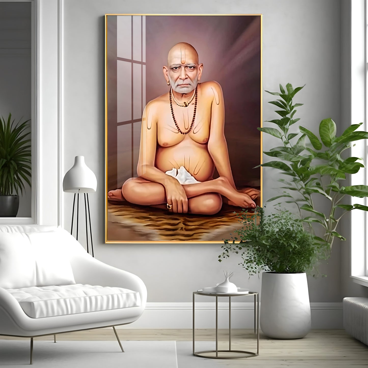 Noir Reflection Shri Swami Samartha Premium Vertical Acrylic Wall Art